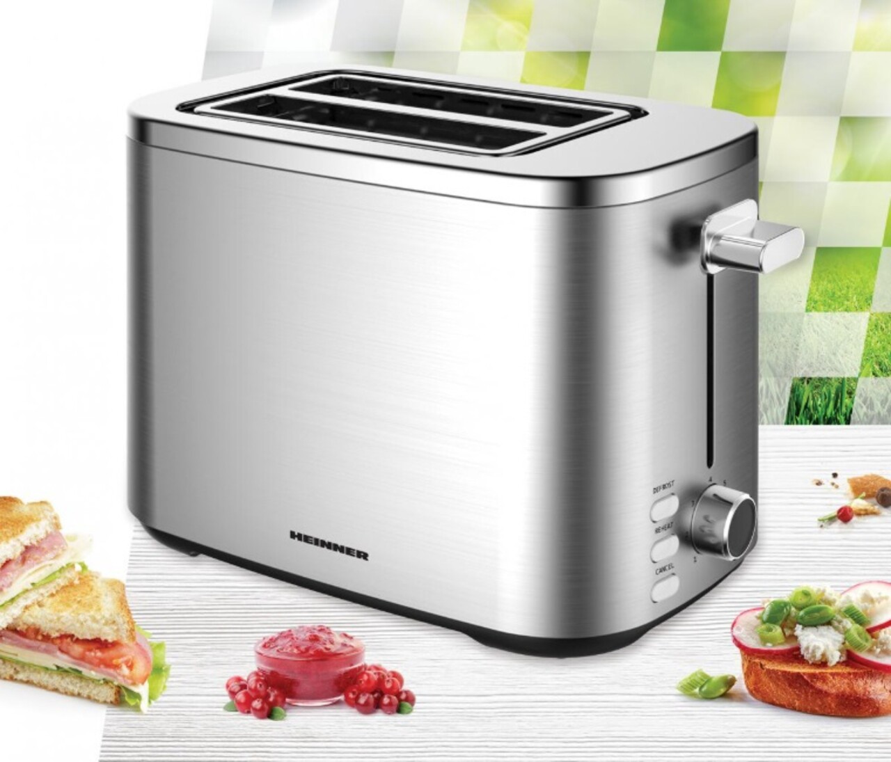 Prajitor de paine Sparkle Toast, Heinner, 800W, argintiu - imagine 5